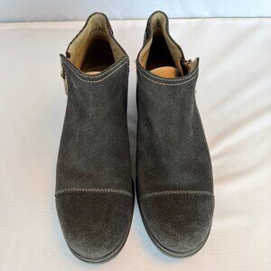 Sorel Black Suede Leather Ankle Booties Zip Side Women’s 8.5